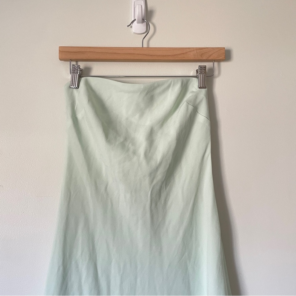 BABATON Resolution Strapless Dress Luxury Mirror Crepe XS Maxi Dress Mint Green - Picture 5 of 13